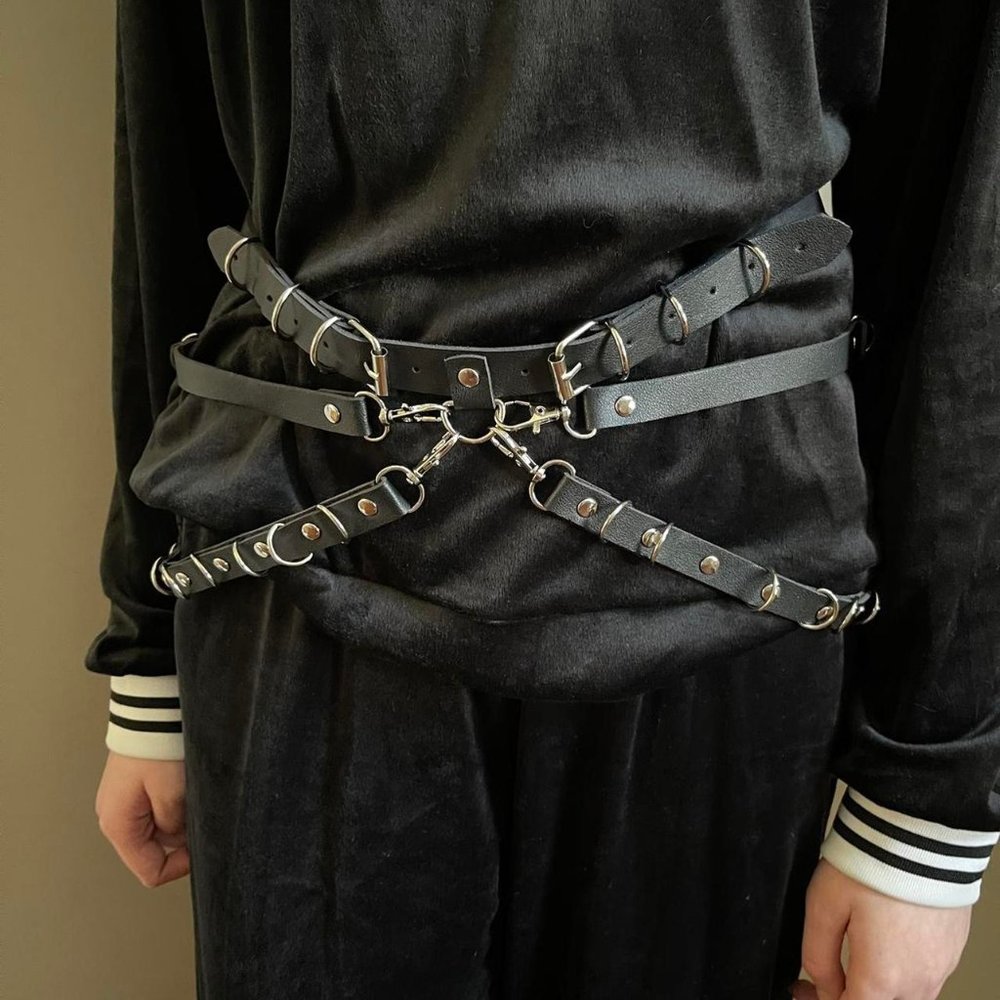 Goth waist harness belt